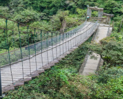 Earlier there was only one route to step down below the fall, but now there is a new shorter route that also has a suspension bridge, from there you c